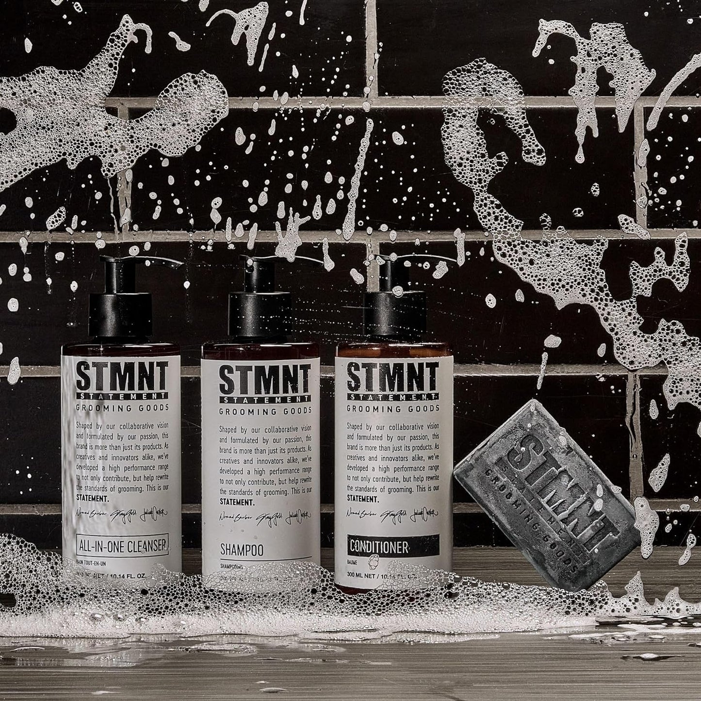 STMNT Grooming Goods Conditioner, 10.1 oz | Softens Hair | Restores Shine | Activated Charcoal & Menthol | All Hair Types