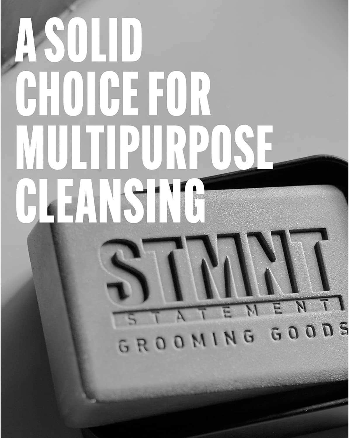 STMNT Grooming Goods Hair & Body Cleansing Bar, 4.4 oz | SLS/SLES Sulfates Free | Moisturizing Formula w/Activated Charcoal | Travel Friendly