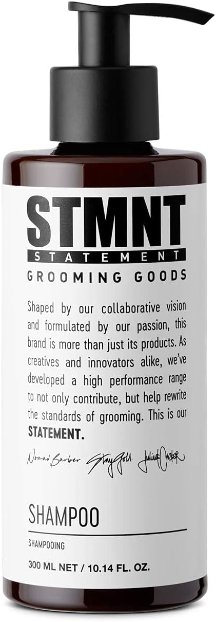 STMNT Grooming Goods Shampoo, 10.1 oz | SLS/SLES Sulfates Free | Activated Charcoal & Menthol | Removes Build Up | Fuller Feeling Hair