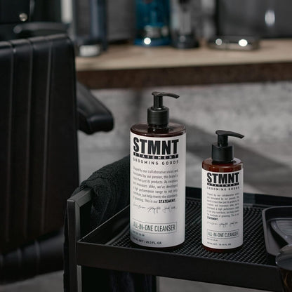 STMNT Grooming Goods All-In-One Daily Cleanser, 10.1 oz | SLS/SLES Sulfates Free | Extra Caring Formula w/Activated Charcoal & Menthol