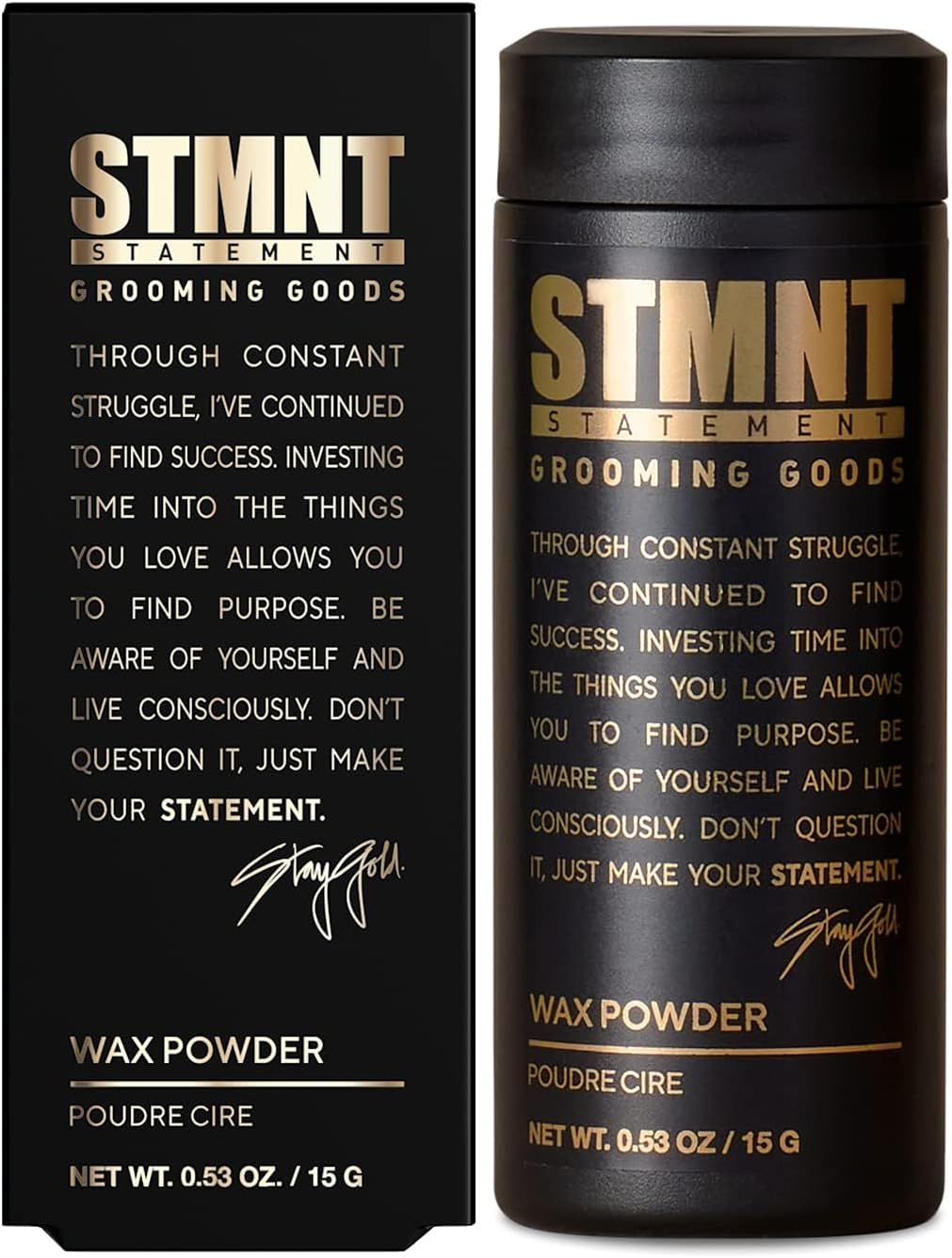 STMNT Grooming Goods Wax Powder, 0.53 oz Semi-Matte Finish Added Grip and Volume Medium Control Easy To Wash Out All Hair Types